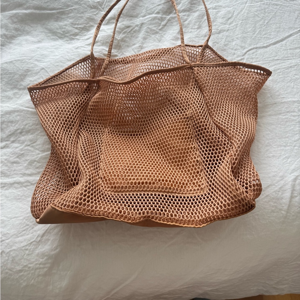 Mesh Tote Bag in Tan